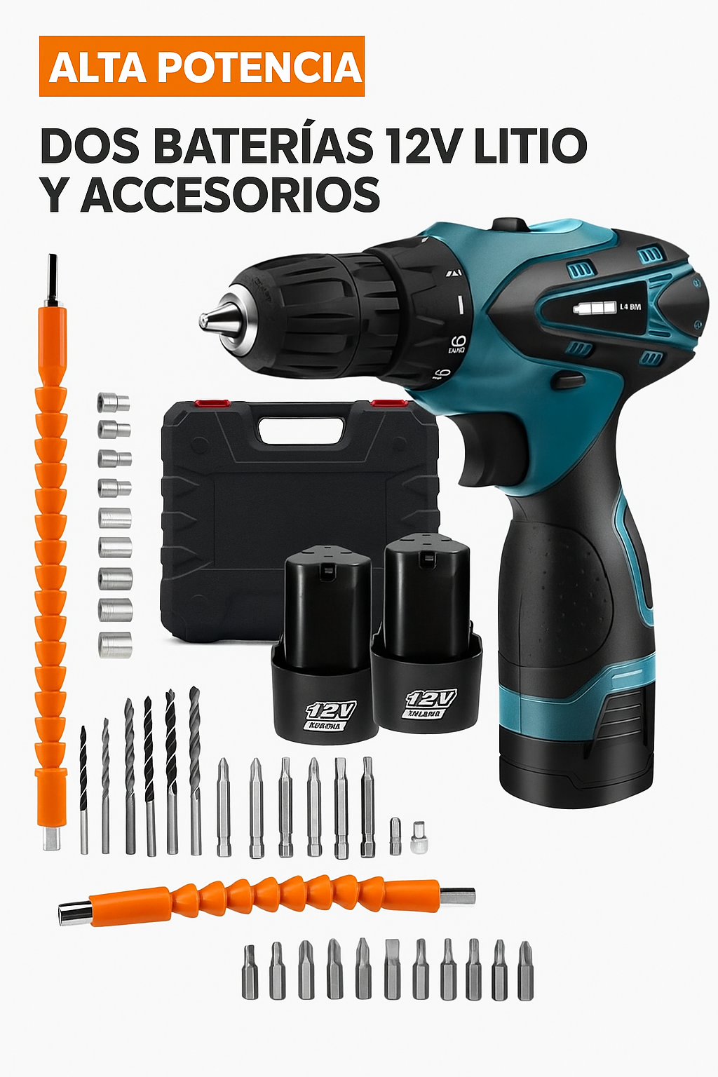 🔥Kit Taladro Inalámbrico Profesional 12V + 🚚 ENVÍO GRATIS!